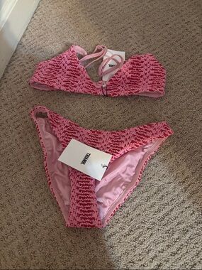 Triangl Pink Textured Bikini Set, never worn, new with package